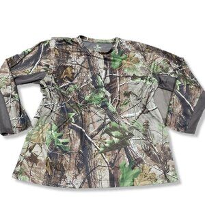 𝅺WOMEN'S Camo Long Sleeve Shirt Reel Tree Plus size 2XL
